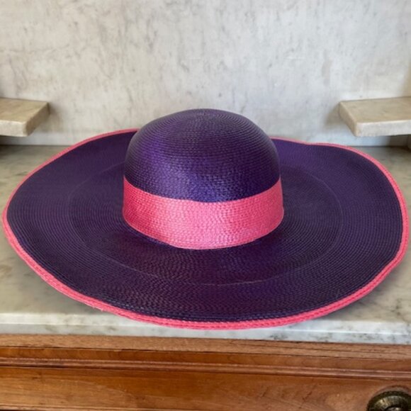 HARVE BENARD Wide Brim Sun Vintage Hat Purple Pink main image 5